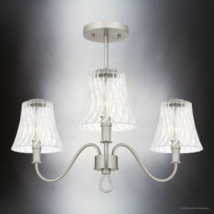 Urban Ambiance - Ceiling Light - UQL6230 Traditional Indoor Ceiling Light, 17.50''H x 21.75''W x 21.75''Dep, Brushed Nickel Finish, Parker Collection - 