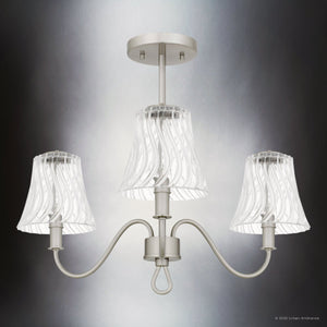 Urban Ambiance - Ceiling Light - UQL6230 Traditional Indoor Ceiling Light, 17.50''H x 21.75''W x 21.75''Dep, Brushed Nickel Finish, Parker Collection - 
