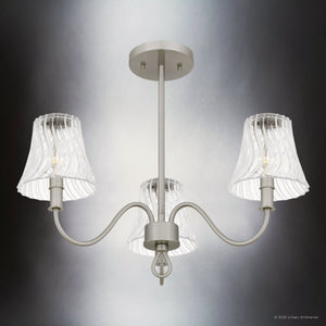 Urban Ambiance - Ceiling Light - UQL6230 Traditional Indoor Ceiling Light, 17.50''H x 21.75''W x 21.75''Dep, Brushed Nickel Finish, Parker Collection - 