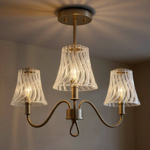 Urban Ambiance - Ceiling Light - UQL6230 Traditional Indoor Ceiling Light, 17.50''H x 21.75''W x 21.75''Dep, Brushed Nickel Finish, Parker Collection - 