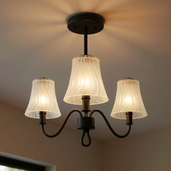 Urban Ambiance - Ceiling Light - UQL6231 Traditional Indoor Ceiling Light, 17.50''H x 21.75''W x 21.75''Dep, Matte Black Finish, Parker Collection - 