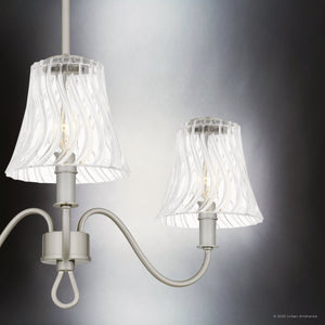 Urban Ambiance - Chandelier - UQL6232 Traditional Indoor Chandelier, 10.75''H x 21.75''W x 21.75''Dep, Brushed Nickel Finish, Parker Collection - 
