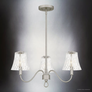 Urban Ambiance - Chandelier - UQL6232 Traditional Indoor Chandelier, 10.75''H x 21.75''W x 21.75''Dep, Brushed Nickel Finish, Parker Collection - 