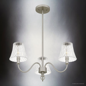 Urban Ambiance - Chandelier - UQL6232 Traditional Indoor Chandelier, 10.75''H x 21.75''W x 21.75''Dep, Brushed Nickel Finish, Parker Collection - 