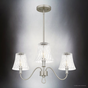 Urban Ambiance - Chandelier - UQL6232 Traditional Indoor Chandelier, 10.75''H x 21.75''W x 21.75''Dep, Brushed Nickel Finish, Parker Collection - 