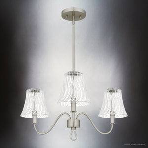 Urban Ambiance - Chandelier - UQL6232 Traditional Indoor Chandelier, 10.75''H x 21.75''W x 21.75''Dep, Brushed Nickel Finish, Parker Collection - 