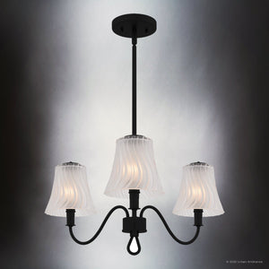 Urban Ambiance - Chandelier - UQL6233 Traditional Indoor Chandelier, 10.75''H x 21.75''W x 21.75''Dep, Matte Black Finish, Parker Collection - 