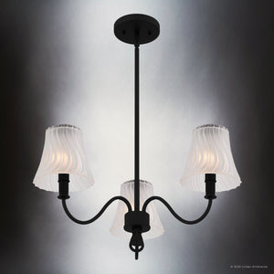 Urban Ambiance - Chandelier - UQL6233 Traditional Indoor Chandelier, 10.75''H x 21.75''W x 21.75''Dep, Matte Black Finish, Parker Collection - 