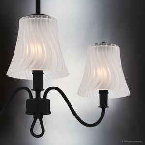 Urban Ambiance - Chandelier - UQL6233 Traditional Indoor Chandelier, 10.75''H x 21.75''W x 21.75''Dep, Matte Black Finish, Parker Collection - 