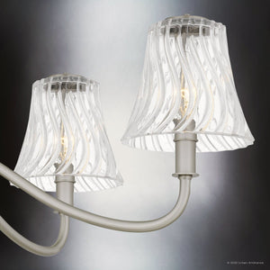 Urban Ambiance - Chandelier - UQL6234 Traditional Indoor Chandelier, 11.50''H x 29.50''W x 29.50''Dep, Brushed Nickel Finish, Parker Collection - 