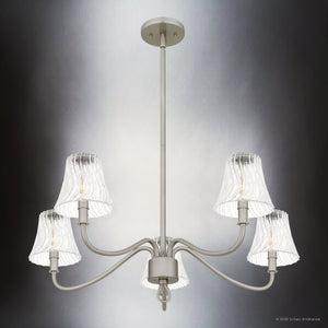 Urban Ambiance - Chandelier - UQL6234 Traditional Indoor Chandelier, 11.50''H x 29.50''W x 29.50''Dep, Brushed Nickel Finish, Parker Collection - 