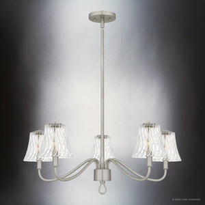 Urban Ambiance - Chandelier - UQL6234 Traditional Indoor Chandelier, 11.50''H x 29.50''W x 29.50''Dep, Brushed Nickel Finish, Parker Collection - 