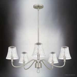 Urban Ambiance - Chandelier - UQL6234 Traditional Indoor Chandelier, 11.50''H x 29.50''W x 29.50''Dep, Brushed Nickel Finish, Parker Collection - 