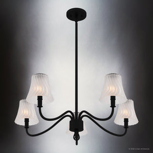 Urban Ambiance - Chandelier - UQL6235 Traditional Indoor Chandelier, 11.50''H x 29.50''W x 29.50''Dep, Matte Black Finish, Parker Collection - 