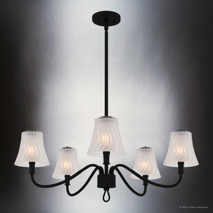 Urban Ambiance - Chandelier - UQL6235 Traditional Indoor Chandelier, 11.50''H x 29.50''W x 29.50''Dep, Matte Black Finish, Parker Collection - 