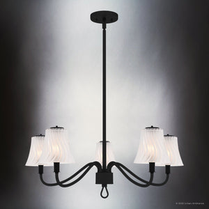 Urban Ambiance - Chandelier - UQL6235 Traditional Indoor Chandelier, 11.50''H x 29.50''W x 29.50''Dep, Matte Black Finish, Parker Collection - 