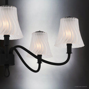 Urban Ambiance - Chandelier - UQL6235 Traditional Indoor Chandelier, 11.50''H x 29.50''W x 29.50''Dep, Matte Black Finish, Parker Collection - 