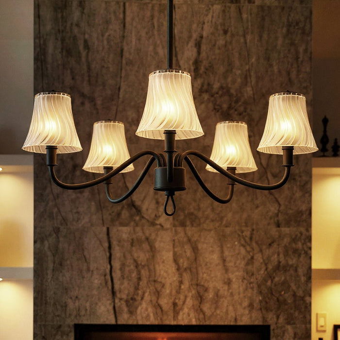 UQL6235 Traditional Indoor Chandelier, 11.50''H x 29.50''W x 29.50''Dep, Matte Black Finish, Parker Collection