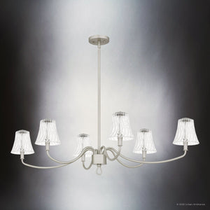 Urban Ambiance - Chandelier - UQL6236 Traditional Indoor Chandelier, 12.00''H x 44.00''W x 26.25''Dep, Brushed Nickel Finish, Parker Collection - 