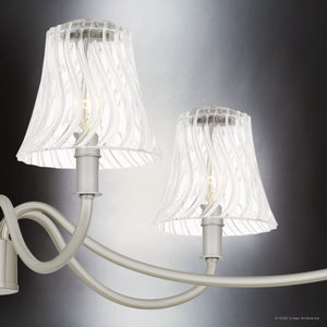 Urban Ambiance - Chandelier - UQL6236 Traditional Indoor Chandelier, 12.00''H x 44.00''W x 26.25''Dep, Brushed Nickel Finish, Parker Collection - 