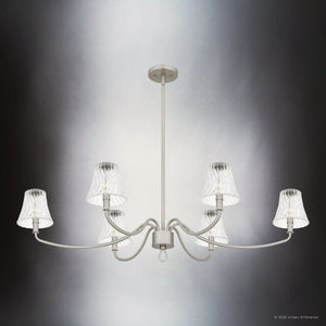 Urban Ambiance - Chandelier - UQL6236 Traditional Indoor Chandelier, 12.00''H x 44.00''W x 26.25''Dep, Brushed Nickel Finish, Parker Collection - 