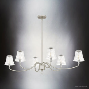 Urban Ambiance - Chandelier - UQL6236 Traditional Indoor Chandelier, 12.00''H x 44.00''W x 26.25''Dep, Brushed Nickel Finish, Parker Collection - 