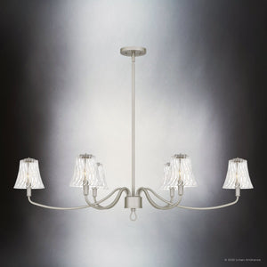 Urban Ambiance - Chandelier - UQL6236 Traditional Indoor Chandelier, 12.00''H x 44.00''W x 26.25''Dep, Brushed Nickel Finish, Parker Collection - 