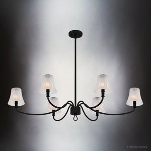 Urban Ambiance - Chandelier - UQL6237 Traditional Indoor Chandelier, 12.00''H x 44.00''W x 26.25''Dep, Matte Black Finish, Parker Collection - 