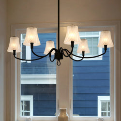 Urban Ambiance - Chandelier - UQL6237 Traditional Indoor Chandelier, 12.00''H x 44.00''W x 26.25''Dep, Matte Black Finish, Parker Collection - 