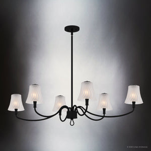 Urban Ambiance - Chandelier - UQL6237 Traditional Indoor Chandelier, 12.00''H x 44.00''W x 26.25''Dep, Matte Black Finish, Parker Collection - 