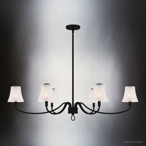 Urban Ambiance - Chandelier - UQL6237 Traditional Indoor Chandelier, 12.00''H x 44.00''W x 26.25''Dep, Matte Black Finish, Parker Collection - 