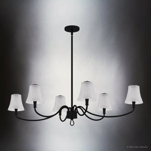 Urban Ambiance - Chandelier - UQL6237 Traditional Indoor Chandelier, 12.00''H x 44.00''W x 26.25''Dep, Matte Black Finish, Parker Collection - 