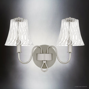 Urban Ambiance - Bath Light - UQL6238 Traditional Indoor Bath Light, 11.00''H x 15.50''W x 6.75''Dep, Brushed Nickel Finish, Parker Collection - 
