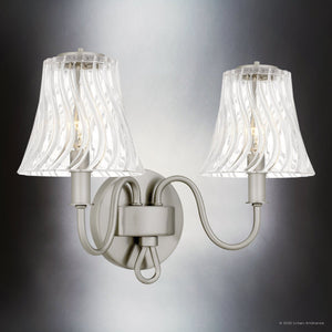 Urban Ambiance - Bath Light - UQL6238 Traditional Indoor Bath Light, 11.00''H x 15.50''W x 6.75''Dep, Brushed Nickel Finish, Parker Collection - 