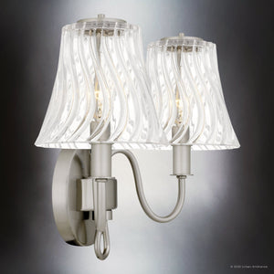 Urban Ambiance - Bath Light - UQL6238 Traditional Indoor Bath Light, 11.00''H x 15.50''W x 6.75''Dep, Brushed Nickel Finish, Parker Collection - 
