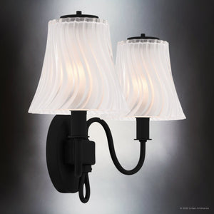 Urban Ambiance - Bath Light - UQL6239 Traditional Indoor Bath Light, 11.00''H x 15.50''W x 6.75''Dep, Matte Black Finish, Parker Collection - 