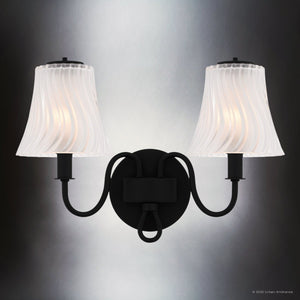 Urban Ambiance - Bath Light - UQL6239 Traditional Indoor Bath Light, 11.00''H x 15.50''W x 6.75''Dep, Matte Black Finish, Parker Collection - 