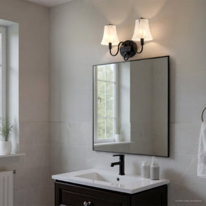 Urban Ambiance - Bath Light - UQL6239 Traditional Indoor Bath Light, 11.00''H x 15.50''W x 6.75''Dep, Matte Black Finish, Parker Collection - 