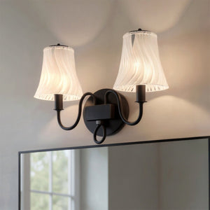 Urban Ambiance - Bath Light - UQL6239 Traditional Indoor Bath Light, 11.00''H x 15.50''W x 6.75''Dep, Matte Black Finish, Parker Collection - 