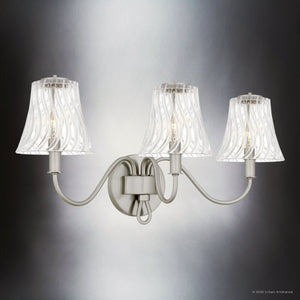 Urban Ambiance - Bath Light - UQL6240 Traditional Indoor Bath Light, 11.00''H x 23.00''W x 8.75''Dep, Brushed Nickel Finish, Parker Collection - 
