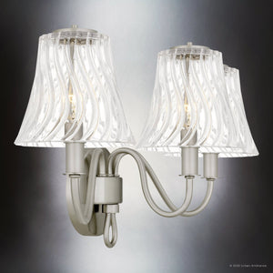 Urban Ambiance - Bath Light - UQL6240 Traditional Indoor Bath Light, 11.00''H x 23.00''W x 8.75''Dep, Brushed Nickel Finish, Parker Collection - 