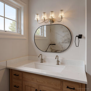 Urban Ambiance - Bath Light - UQL6242 Traditional Indoor Bath Light, 11.00''H x 31.00''W x 8.75''Dep, Brushed Nickel Finish, Parker Collection - 