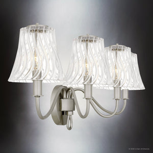 Urban Ambiance - Bath Light - UQL6242 Traditional Indoor Bath Light, 11.00''H x 31.00''W x 8.75''Dep, Brushed Nickel Finish, Parker Collection - 