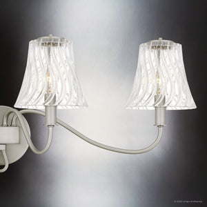 Urban Ambiance - Bath Light - UQL6242 Traditional Indoor Bath Light, 11.00''H x 31.00''W x 8.75''Dep, Brushed Nickel Finish, Parker Collection - 