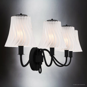 Urban Ambiance - Bath Light - UQL6243 Traditional Indoor Bath Light, 11.00''H x 31.00''W x 8.75''Dep, Matte Black Finish, Parker Collection - 