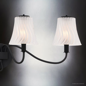 Urban Ambiance - Bath Light - UQL6243 Traditional Indoor Bath Light, 11.00''H x 31.00''W x 8.75''Dep, Matte Black Finish, Parker Collection - 