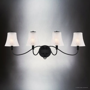 Urban Ambiance - Bath Light - UQL6243 Traditional Indoor Bath Light, 11.00''H x 31.00''W x 8.75''Dep, Matte Black Finish, Parker Collection - 