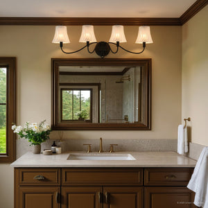 Urban Ambiance - Bath Light - UQL6243 Traditional Indoor Bath Light, 11.00''H x 31.00''W x 8.75''Dep, Matte Black Finish, Parker Collection - 