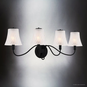 Urban Ambiance - Bath Light - UQL6243 Traditional Indoor Bath Light, 11.00''H x 31.00''W x 8.75''Dep, Matte Black Finish, Parker Collection - 