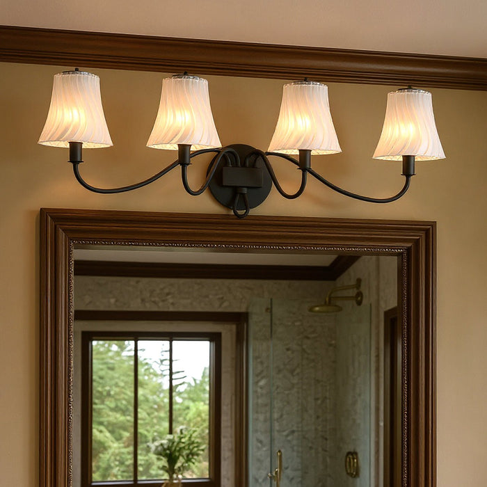 UQL6243 Traditional Indoor Bath Light, 11.00''H x 31.00''W x 8.75''Dep, Matte Black Finish, Parker Collection